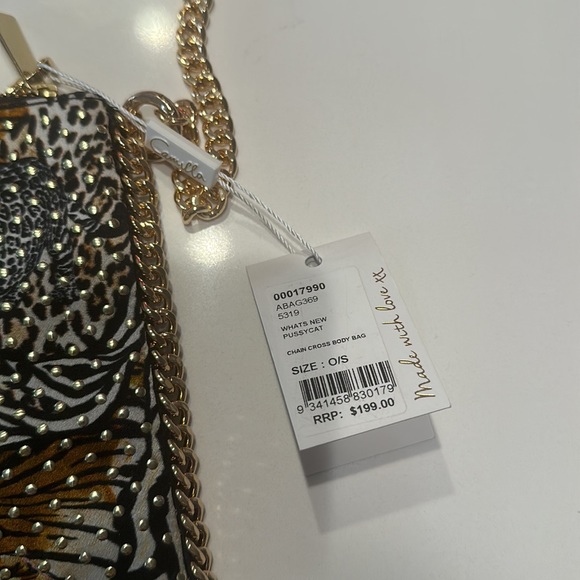 CAMILLA *What’s New Pussycat* silk animal print chain crossbody shoulder bag - Picture 8 of 9